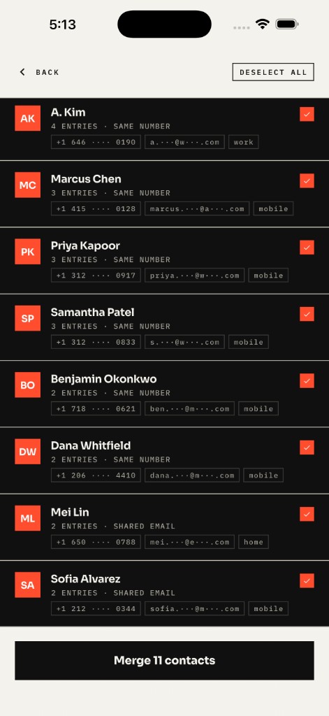 Duplicate contacts